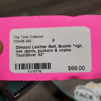 Leather Belt, Buckle *vgc, mnr dents, puckers & stains
