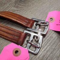 Pr Nylon Lined Stirrup Leathers *fair, stains, rubs, scrapes, dry, v.peeled, scraped, undone side stitching, threads
