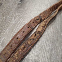 Pr Nylon Lined Stirrup Leathers *fair, stains, rubs, scrapes, dry, v.peeled, scraped, undone side stitching, threads
