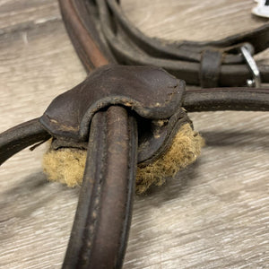 Rsd Leather Figure 8 Noseband *fair, dirty, stained, tacky, clumpy, separating, residue, unstitched edges, stiff, dry, xholes