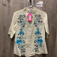 SS Western Shirt, snaps, embroidered *vgc, mnr stains
