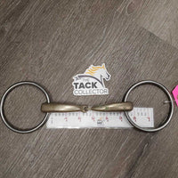 Med Curved Hvy XLarge Loose Ring Snaffle *gc, scratches, stains, residue, older
