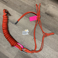 Soft Nylon Rope Halter, Lead Rope, Caribiner, loop snap end *gc, v.dirty, v.chewed end, rubs, frays
