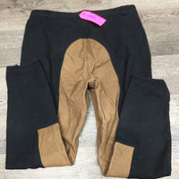 Full Suede Seat Breeches, unlined seat *vgc, older, faded, mnr stain, seams: faded & rubs
