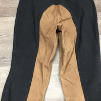 Full Suede Seat Breeches, unlined seat *vgc, older, faded, mnr stain, seams: faded & rubs
