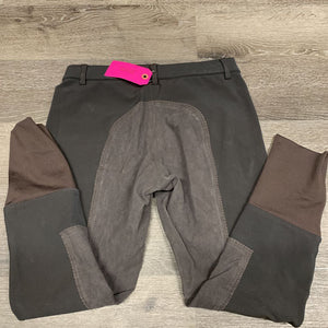 Full Seat Breeches *gc/fair, older, faded, snags, seam puckers, older, curled inner waist, seat: rubs & pilly