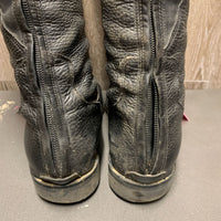 Pr Field Boots, zips *gc, SPLIT Rt Zip, broken laces, rubs, dirt, rundown heels
