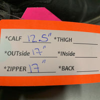 Pr Field Boots, zips *gc, SPLIT Rt Zip, broken laces, rubs, dirt, rundown heels
