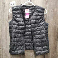 Puffy Quilt Vest, zipper *BROKEN zipper, gc, clumpy, paint
