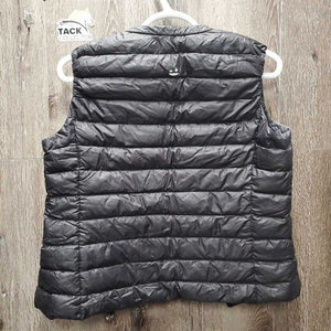 Puffy Quilt Vest, zipper *BROKEN zipper, gc, clumpy, paint