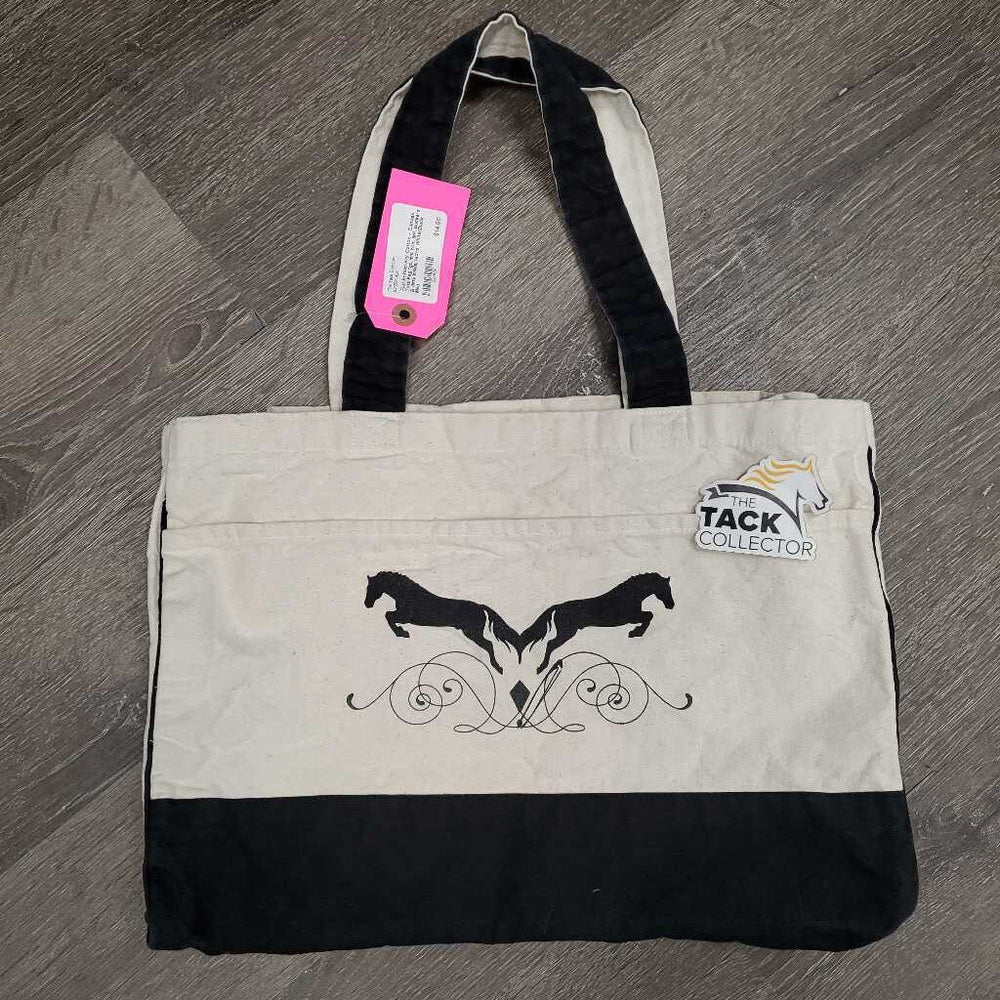 Flat Bottom Hvy Cotton - Canvas Tote Bag *gc, mnr hair, lint, puckers & dirty inside, faded