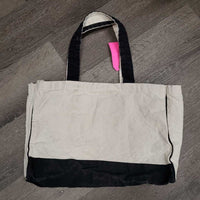 Flat Bottom Hvy Cotton - Canvas Tote Bag *gc, mnr hair, lint, puckers & dirty inside, faded
