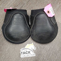 Pr Hind Boots, velcro *fair, residue, scrapes, scratches, v.rubbed & torn, hole, hairy velcro
