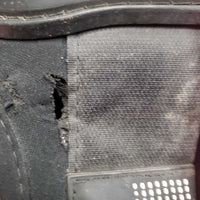 Pr Hind Boots, velcro *fair, residue, scrapes, scratches, v.rubbed & torn, hole, hairy velcro
