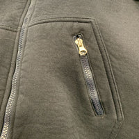 Sweatshirt Hoodie, zipper, "Canada, Equestrian" *gc, clean, hair, faded cuffs, v.clumpy lining
