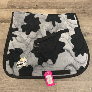 Fleece Dressage Saddle Pad, tabs *gc, mnr hair, rubs, pills, clean, faded, clumpy