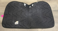 Fleece Dressage Saddle Pad, tabs *gc, mnr hair, rubs, pills, clean, faded, clumpy
