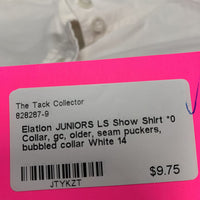 JUNIORS LS Show Shirt *0 Collar, gc, older, seam puckers, bubbled collar
