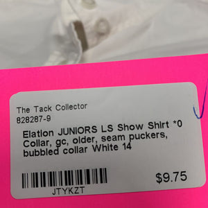 JUNIORS LS Show Shirt *0 Collar, gc, older, seam puckers, bubbled collar