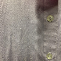 SS Show Shirt, attached button Collar *fair, threads, frayed button holes, v.pilly/rubs
