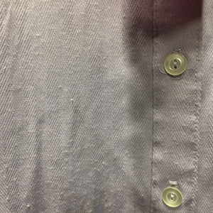 SS Show Shirt, attached button Collar *fair, threads, frayed button holes, v.pilly/rubs