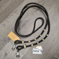 Nylon Round Barrel - Rope Reins, snaps *gc, mnr dirt, faded, rubs, frays, snags
