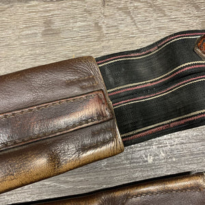 Leather Girth, 1x els *gc/fair, clean, stiff, v.rubbed & faded, v.curled & sharp edge