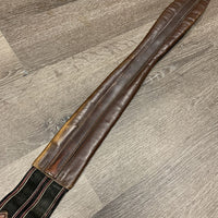 Leather Girth, 1x els *gc/fair, clean, stiff, v.rubbed & faded, v.curled & sharp edge
