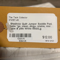 Quilt Dressage Saddle Pad, tabs *gc, clean, dingy, stains, mnr rubs & pills
