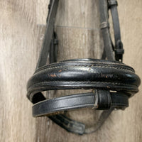 Rsd Padded Bridle, Flash, Bling, Rubber Reins *gc, mnr dirt, creases, loose keepers, dry, rubs, xholes, scraped edges, thin/rubbed rubber
