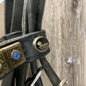 Rsd Padded Bridle, Flash, Bling, Rubber Reins *gc, mnr dirt, creases, loose keepers, dry, rubs, xholes, scraped edges, thin/rubbed rubber