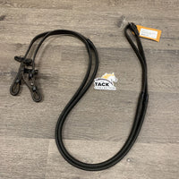 Pr Rubber Reins *gc, mnr dirt, film, dents, dry, stiff, twisted hook, unstitched keeper
