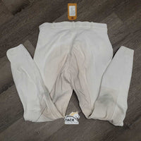 Hvy Cotton Full Seat Breeches *fair/gc, older, dingy, stains, rubs, seat: stretched, stained & pilly
