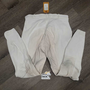 Hvy Cotton Full Seat Breeches *fair/gc, older, dingy, stains, rubs, seat: stretched, stained & pilly