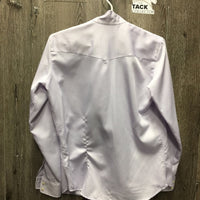 LS Show Shirt, 1 Button Collar *gc, older, snags, seam puckers, button hole threads
