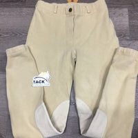 Hvy Cotton Breeches, Pull On *gc/fair, older, discolored, rubs, pills, unstitched ankle elastic
