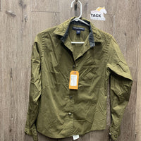 LS Western Shirt, buttons, embroidered *vgc, v.wrinkled, curled cuffs
