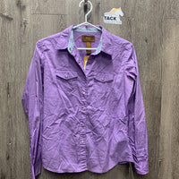 LS Western Shirt, snaps *vgc, wrinkles, creases, seam puckers, mnr cuff stains
