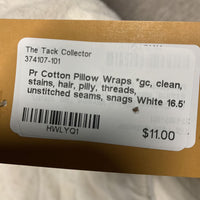 Pr Cotton Pillow Wraps *gc, clean, stains, hair, pilly, threads, unstitched seams, snags
