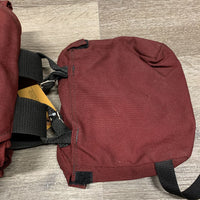 3 Piece Nylon Trail Saddle Bags, pommel, rear with foam inserts *gc, dirt, hair, peeled lining
