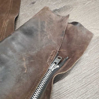 Full Suede Chaps *gc, rubs, scuffs, threads, faded, scratches, stains, older
