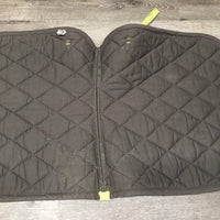 Quilt Dressage Saddle Pad, tabs, piping *gc, clean, stains, rubs, hairy
