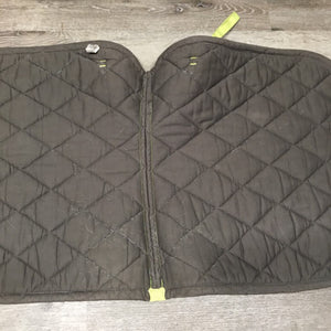 Quilt Dressage Saddle Pad, tabs, piping *gc, clean, stains, rubs, hairy