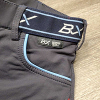 Euroseat Breeches *gc, undone seam stitching, seam puckers, threads, shrunk?, discolored seat & legs
