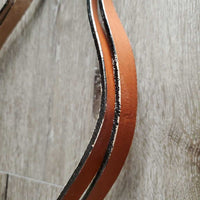 Tooled Headstall, Lg Conchos, Split Reins *vgc, stiff, dry, peeled edges, clean, mnr stains & rubs
