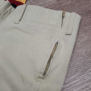 Side Zip Breeches *fair/gc, undone leg seam, older, seam puckers, discolored seat & leg, pills