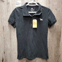 SS Polo Shirt, 1/4 Button U p *gc, faded, hairy, collar: inner rubs & curled ends
