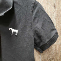 SS Polo Shirt, 1/4 Button U p *gc, faded, hairy, collar: inner rubs & curled ends
