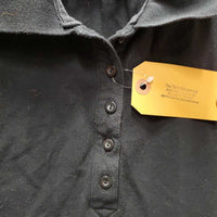 SS Polo Shirt, 1/4 Button U p *gc, faded, hairy, collar: inner rubs & curled ends
