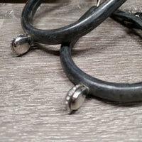 Pr Fine Soft Rowel Rubber Edge Spurs, Leather Spur Straps *vgc, mnr dirt & rubs, like new straps
